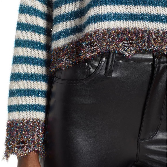 Prima Cropped Striped Tinsel Sweater - Picture 2 of 8